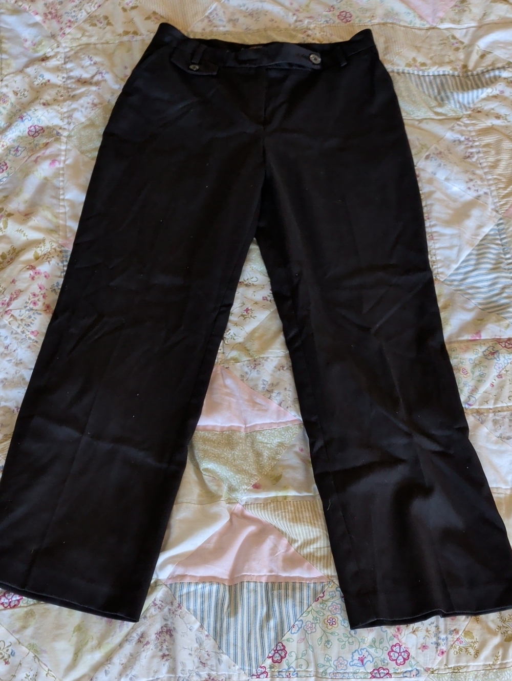 Van Heusen Black Wide Leg Dress Pants
